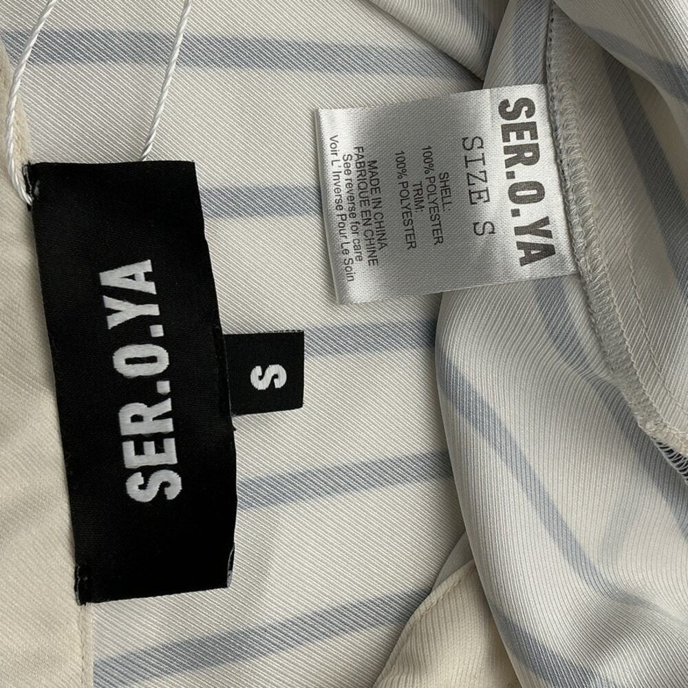 Ser.O.Ya Striped Navy Ivory Davey Blouse Size S - Picture 4 of 4